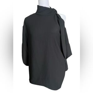 IRO Black neck tie one shoulder exposed top